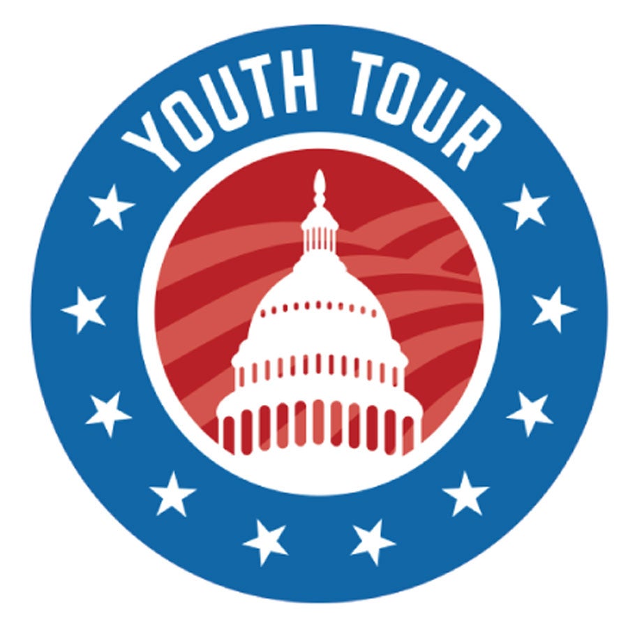 Youth Tour logo red, white, and blue