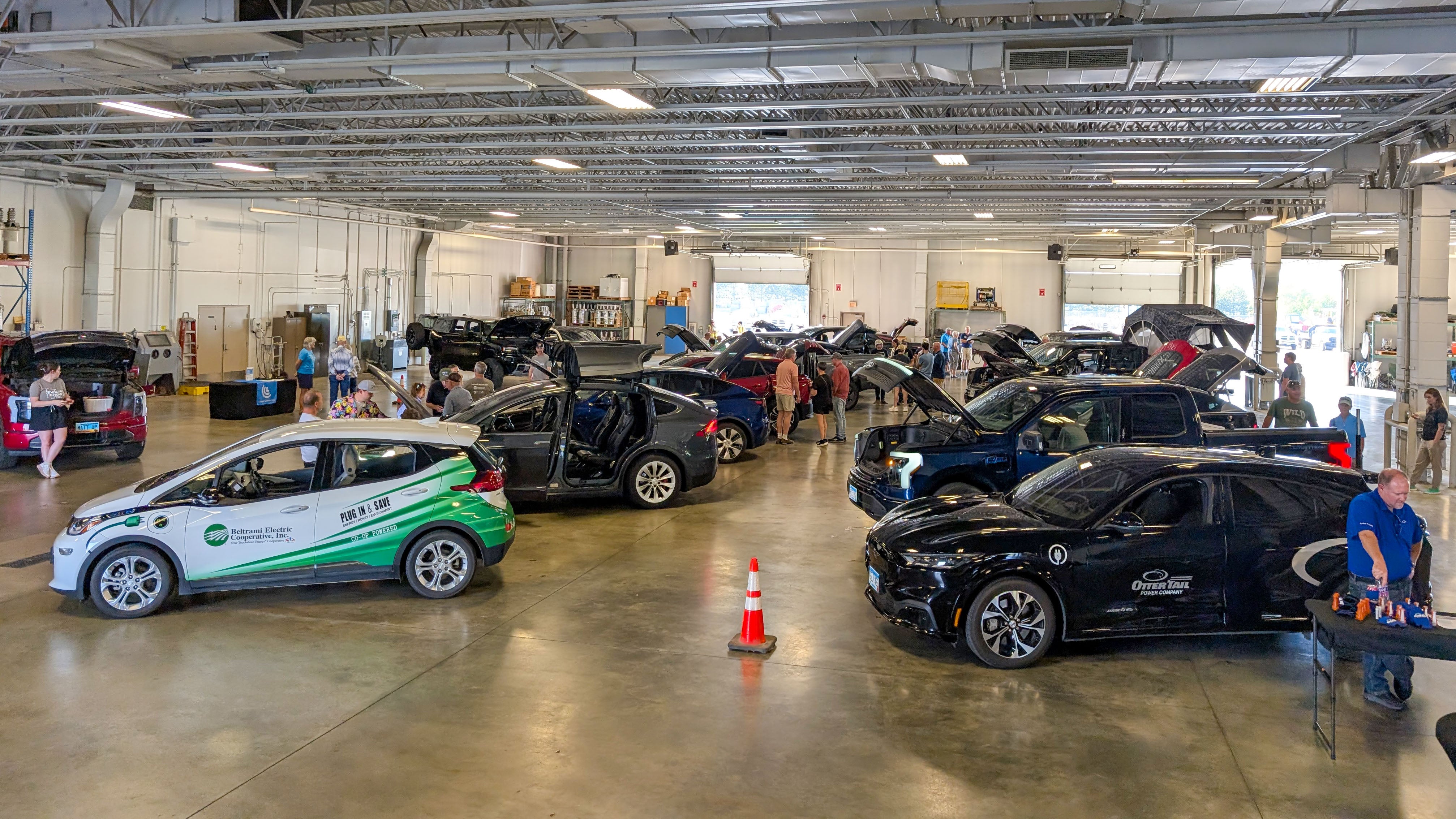 EVs parked in BEC's garage at the 2025 event