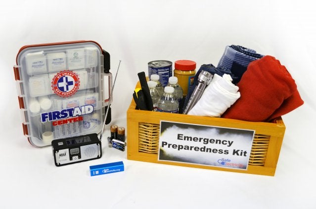 Emergency preparedness kit supplies