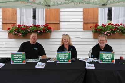 BEC employees ready to register members for the annual meeting