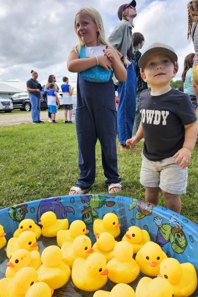 Kids enjoy the duck pond