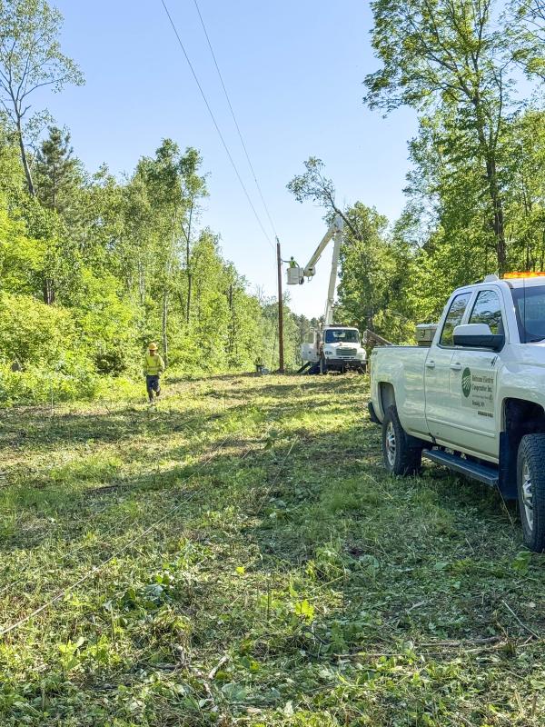 BEC's line crews working in the right of way corridor