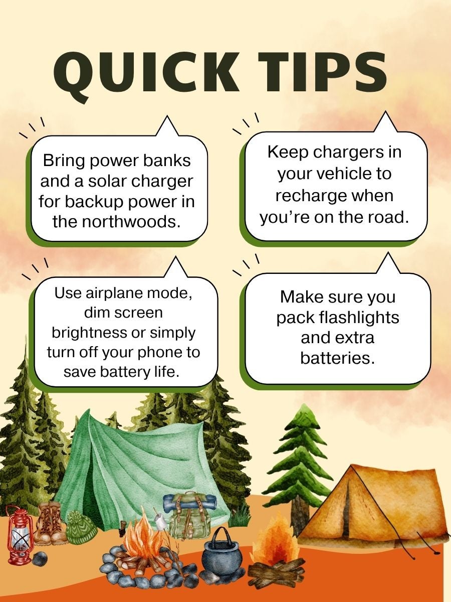 Quick tips for keeping your devices charged when you're off the grid