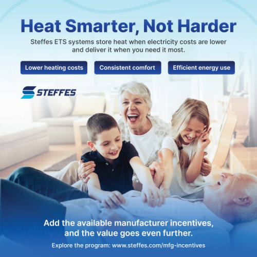Steffes-Heat Smarter Not Harder graphic with website link