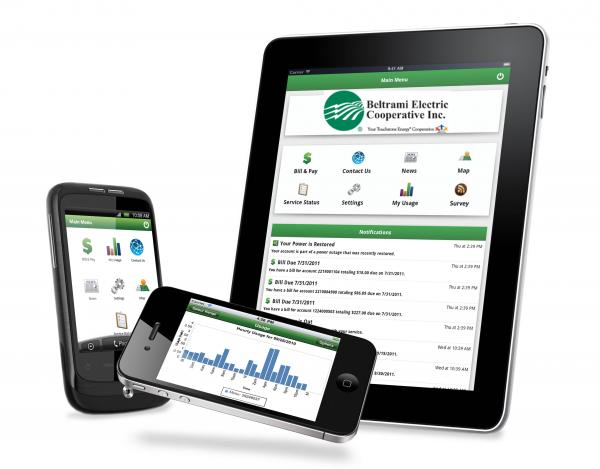 Mobile devices with SmartHub app displayed