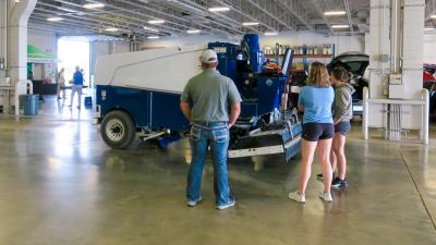 Bemidji Community Arena displays their electric Zamboni