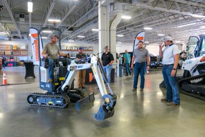 Ironhide of Bemidji demonstrates their electric mini excavator