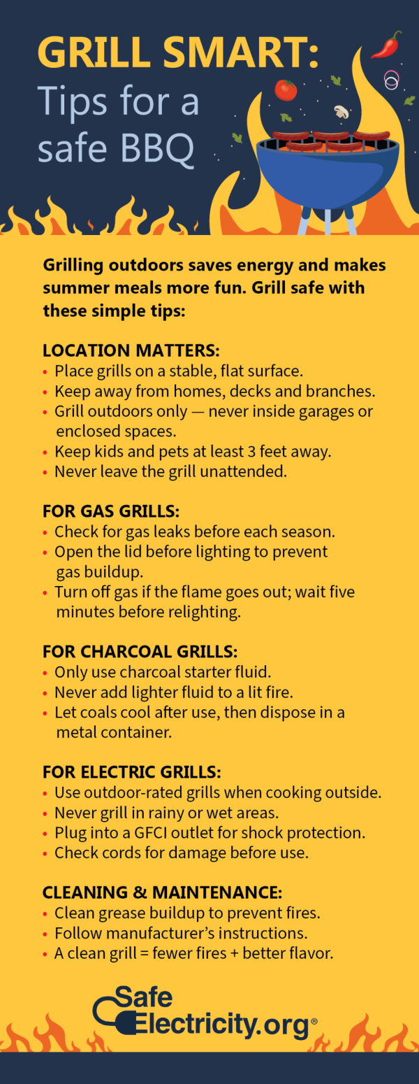 Grilling safety tips infographic